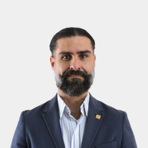Fotografía frontal del profesor Carlos Jesus Muvdi